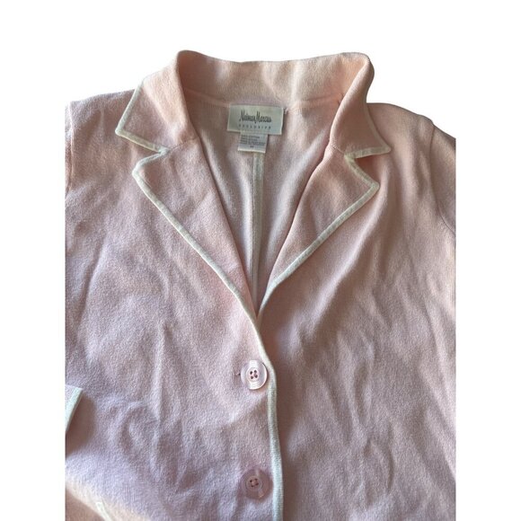 Neiman Marcus Womens Pink Cardigan Blazer M Cotton Nylon Blend Button-Up - Picture 4 of 6